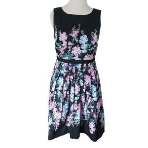 RSVP BY TALBOTS FIT AND FLARE FLORAL DRESS  SIZE 10